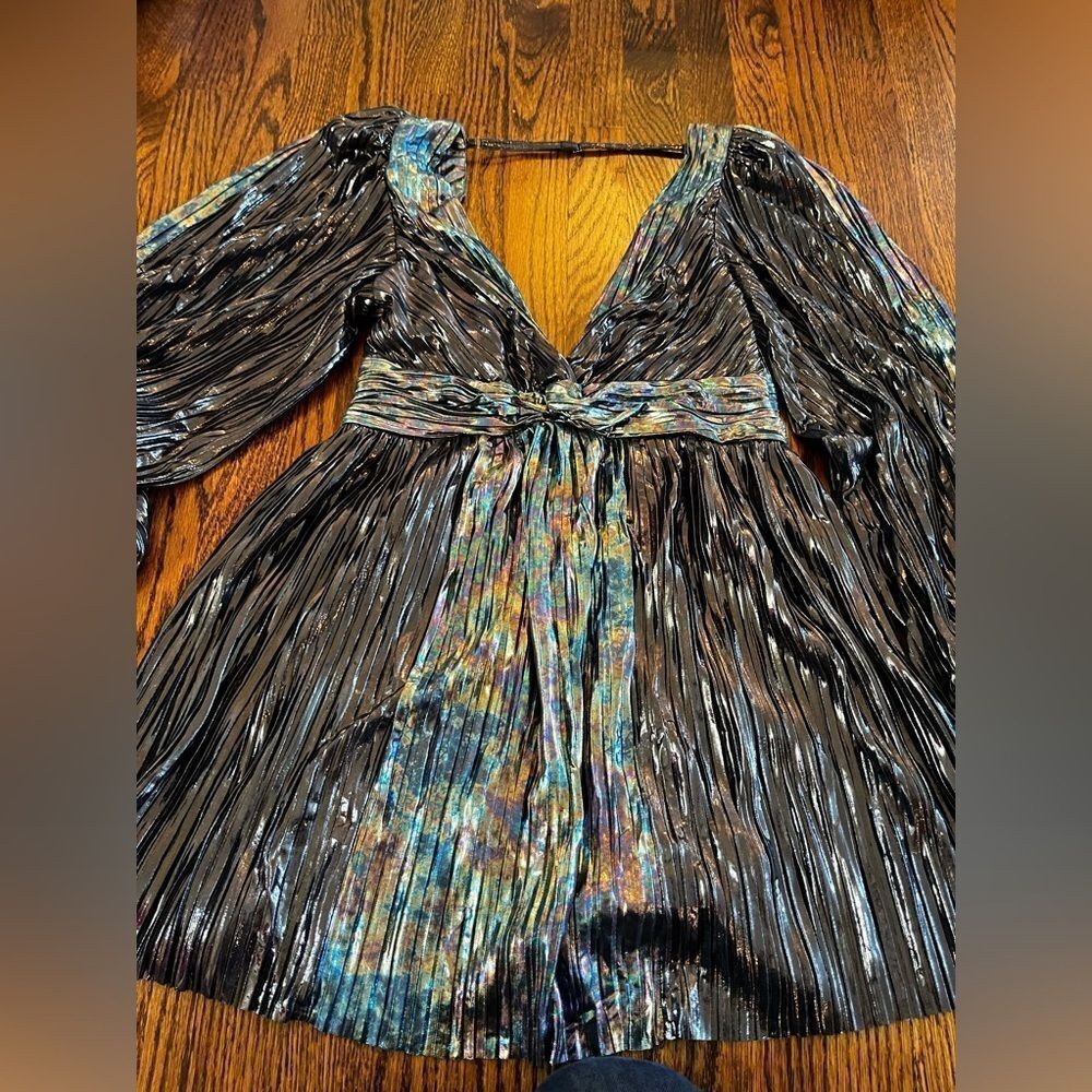 Free People Sabina Musayev Wendy Mini Metallic Dress Size XL $395 - Picture 5 of 8